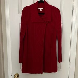 JM Collection Vibrant Red Women's Cardigan